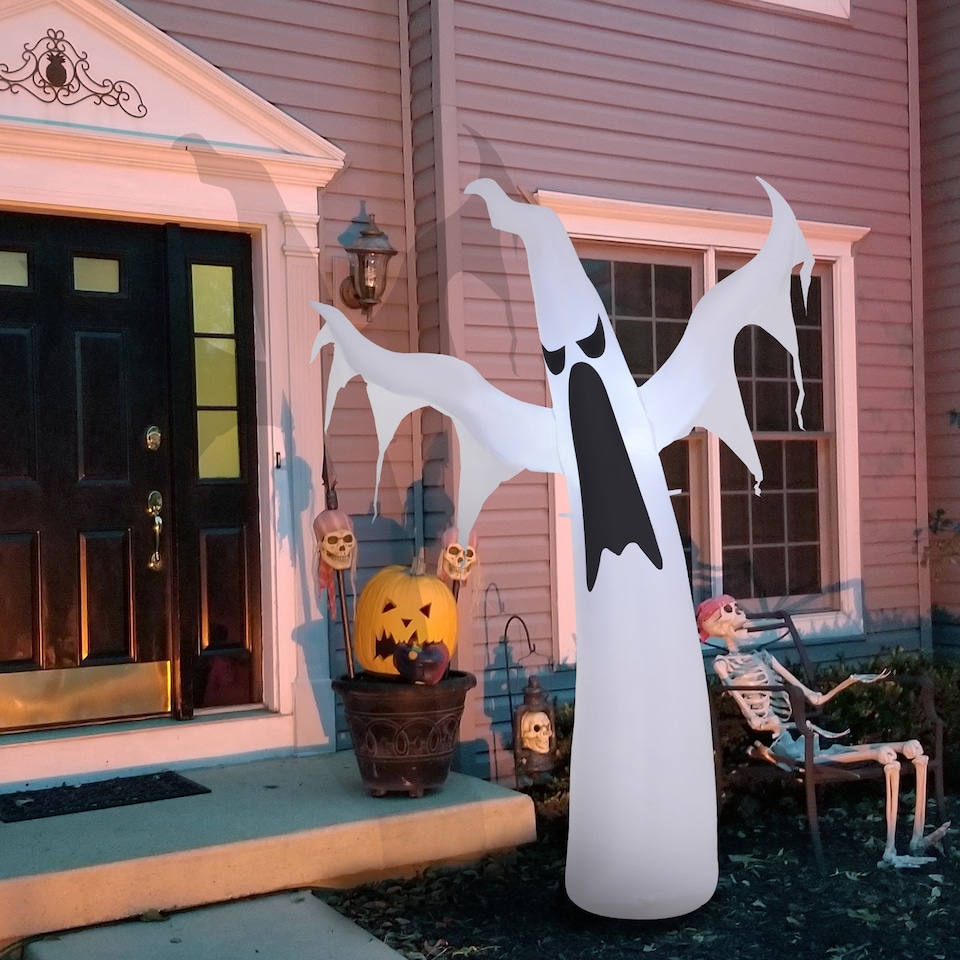 image 1 of HOMCOM 6FT 1.8m LED Halloween Inflatable Decoration Floating Ghost Scary Party Outdoors Yard Lawn
