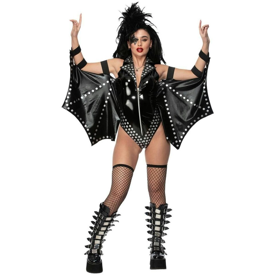 Fever Womens/Ladies Rockstar Costume - Black/White - XS XS
