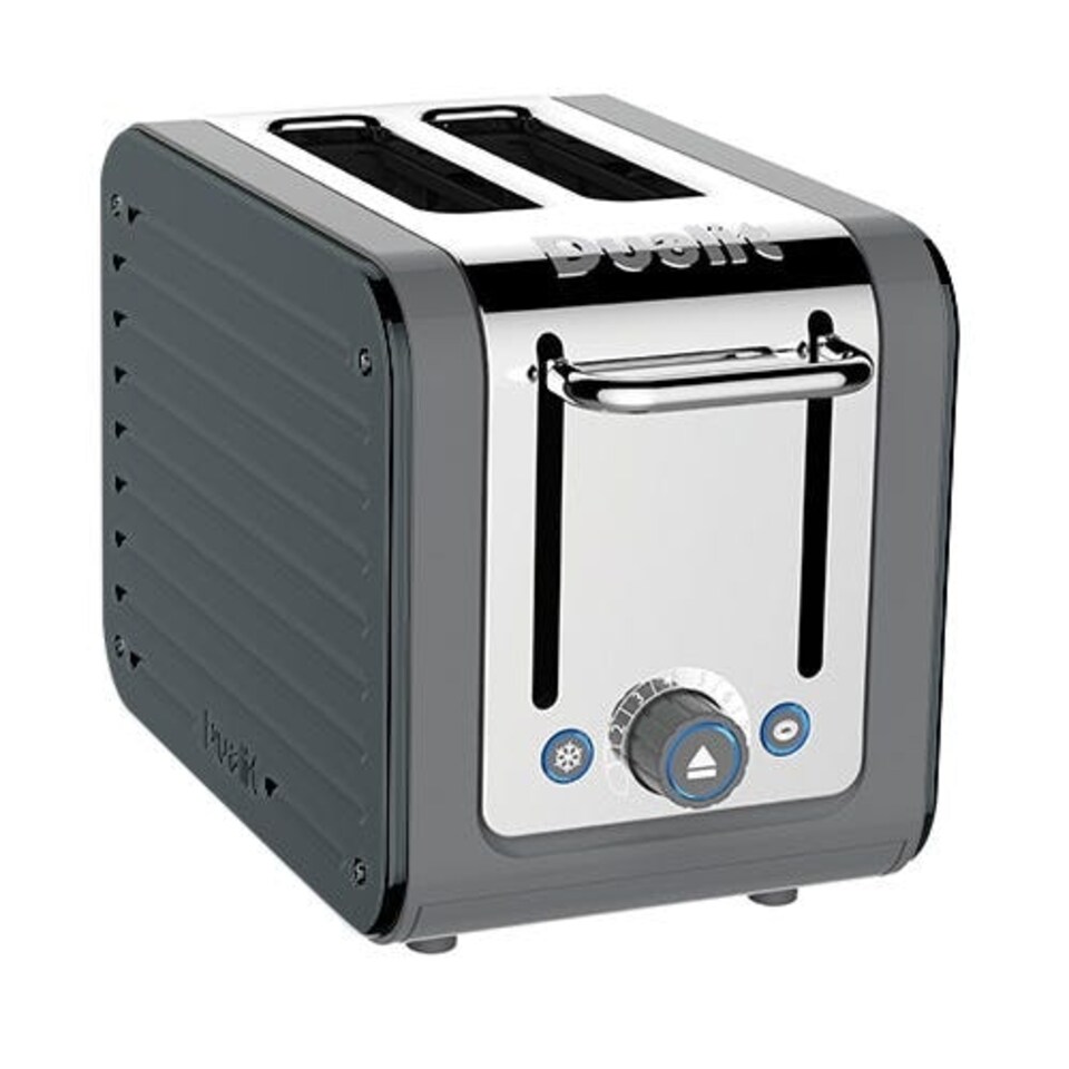 image 1 of Dualit Architect 2 Slot Grey Body With Metallic Charcoal Panel Toaster