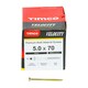 image 3 of Timco - Velocity Premium Multi-Use Screws - PZ - Double Countersunk - Yellow  (Size 5.0 x 70 - 200 Pieces)
