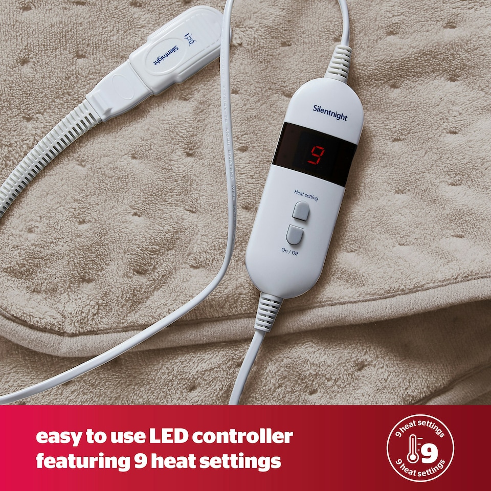 image 1 of Silentnight Comfort Control Heated Throw Fleece Electric Blanket Fast Heat Up, Natural