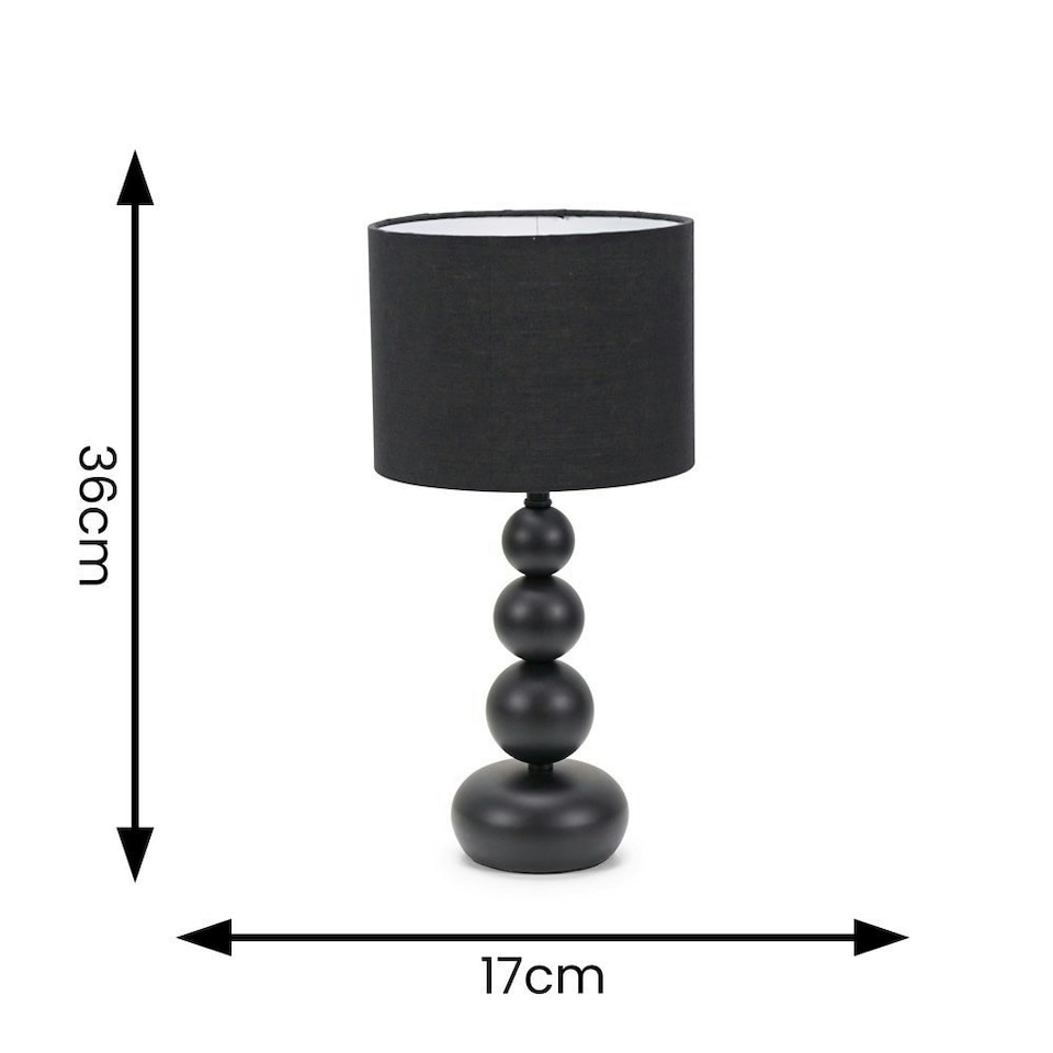 image 1 of ValueLights Marissa Black Stacked Ball Table Lamp Light