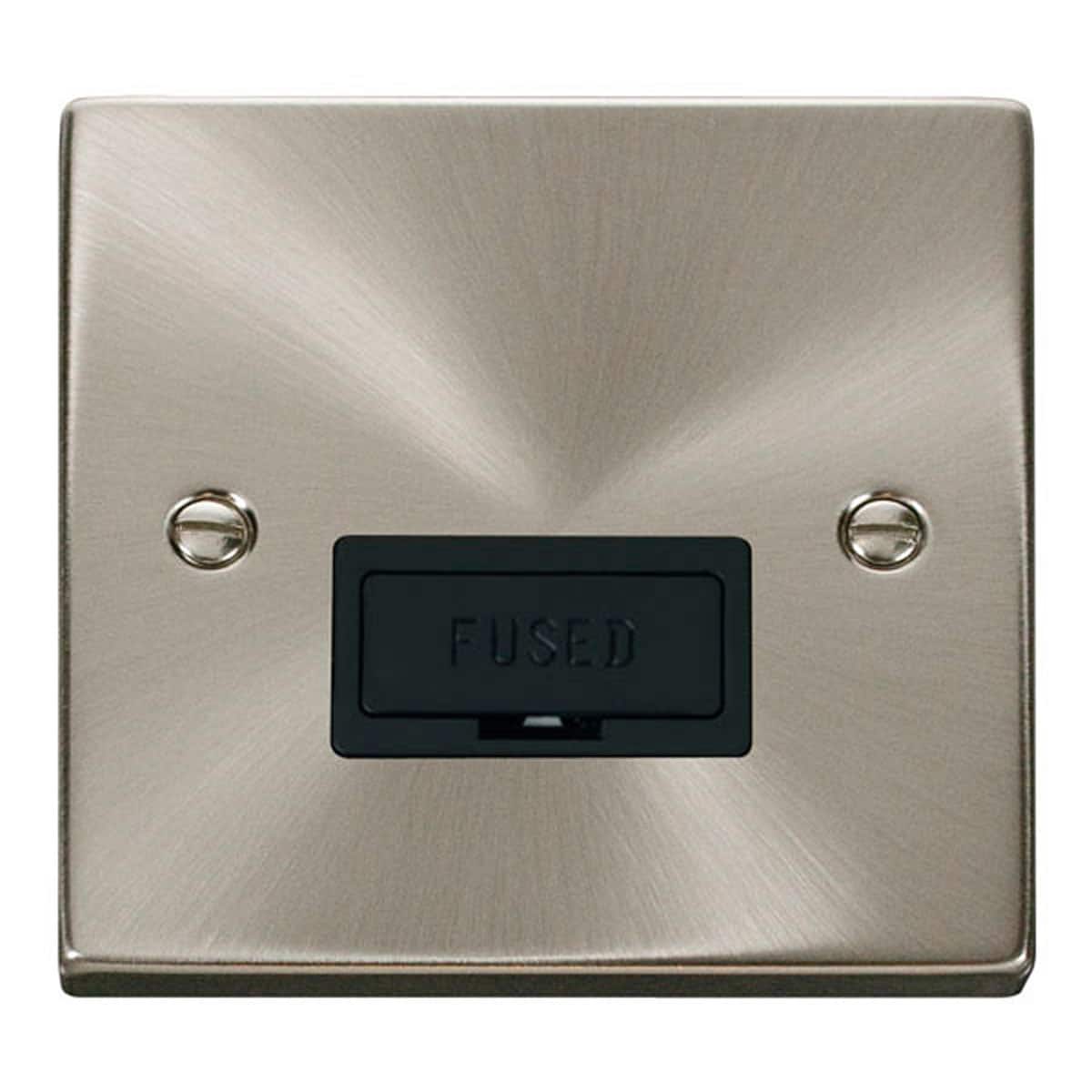 SE Home Satin / Brushed Chrome 13A Fused Connection Unit in Metallic Silver