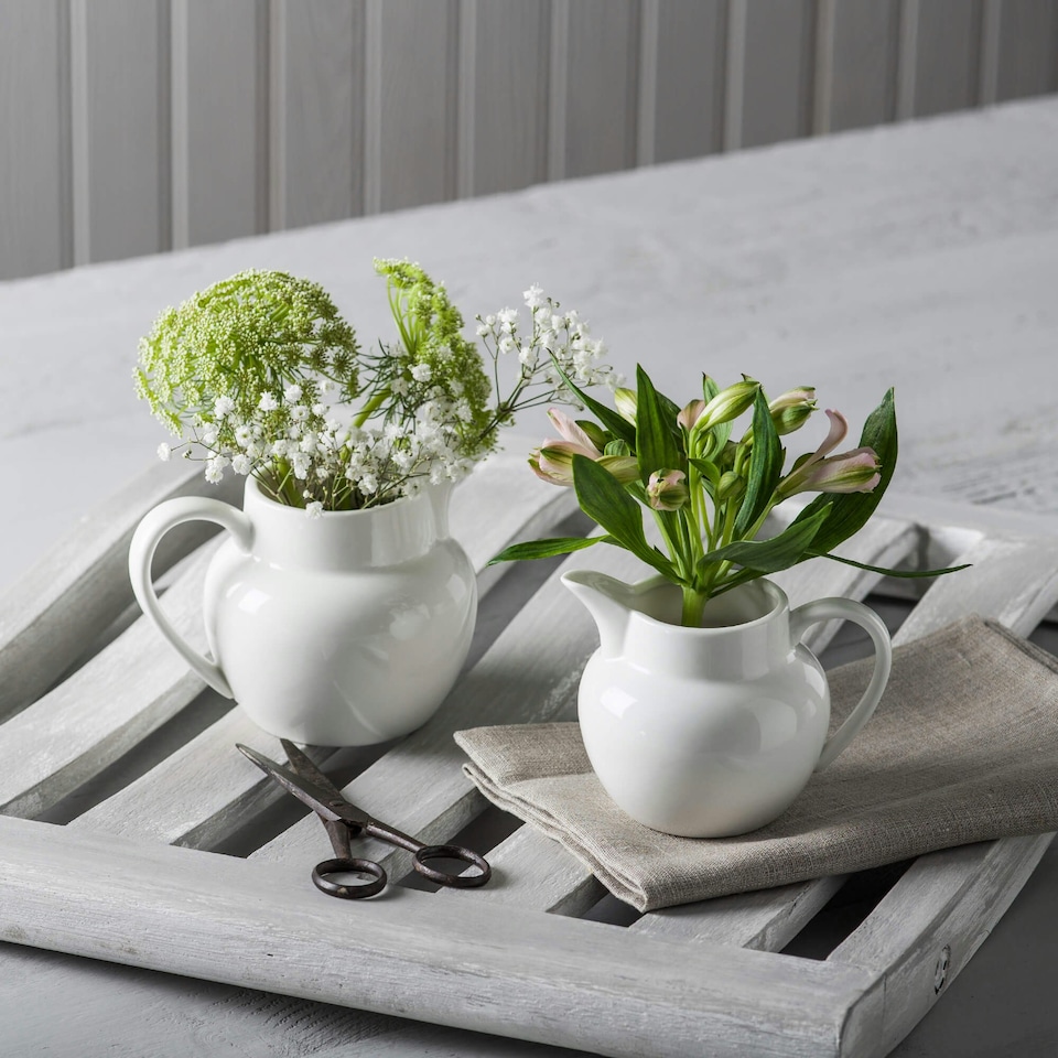 image 1 of Wm Bartleet & Sons Porcelain Round Bellied Milk Jug, Set of 2