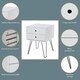 image 2 of Options Telford 2 Drawer Bedside Cabinet - Contemporary Painted Nightstand with Metal Hairpin Legs | White | White | One Size | 1