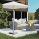 image 2 of Outsunny 28kg Heavy Duty Granite Parasol Base with Wheels, Retractable Handle