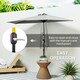 image 3 of Outsunny 2.7m Metal Frame Garden Furniture Parasol Half Round Umbrella Grey Grey | Light Grey