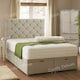 image 1 of Silver Plush Velvet Foot Lift Ottoman Divan Bed Set 2ft6 Small Single