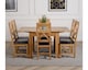 image 3 of Richmond 90-150cm Oak Extending Dining Table and 6 Berkeley Leather Chairs | Brown | Brown