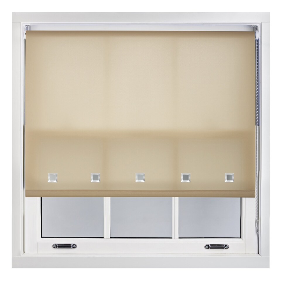 image 1 of FURNISHED Roller Blinds Daylight Square Eyelet Light Filtering Easy Fit Trimmable Window Shade | Brown | Cappuccino