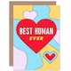 image 1 of Pop Art Love Best Human Ever Heart Greetings Card