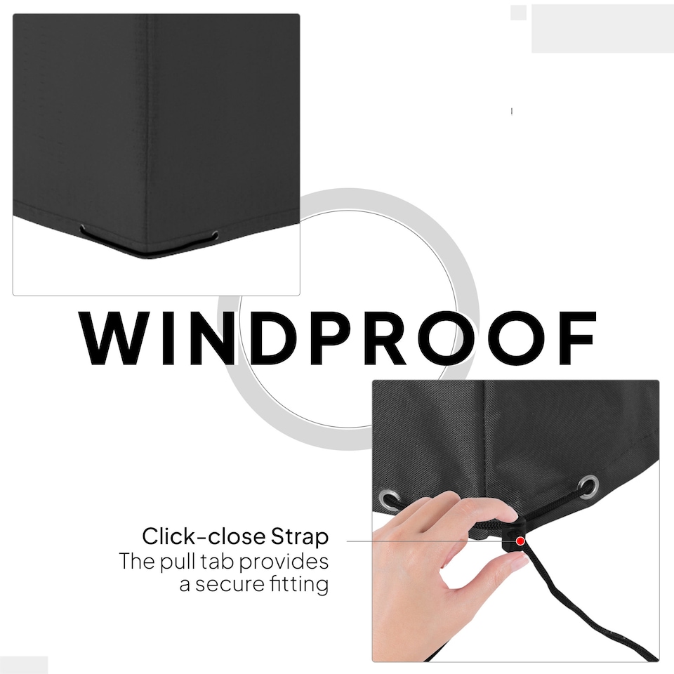image 1 of Outsunny 275x205cm Outdoor Furniture Protective Cover Black | Black | Black | 275cm x 205cm x 90cm