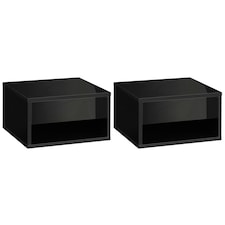 HOMCOM Floating Bedside Table Set of 2 Wall Mounted Nightstand W/ Drawer Black