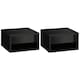 image 1 of HOMCOM Floating Bedside Table Set of 2 Wall Mounted Nightstand W/ Drawer Black