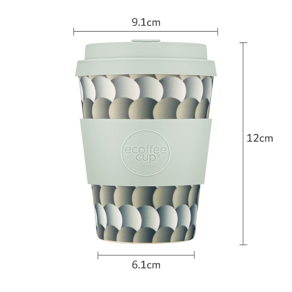 image 1 of Ecoffee Cup 12oz 350ml Reusable, Plant Based Coffee Cup with Silicone Lid & Sleeve - Drempels