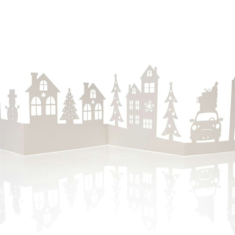 image 1 of Colour Your Own Laser Cut Christmas Scene Festive Greeting Card by Icon Craft