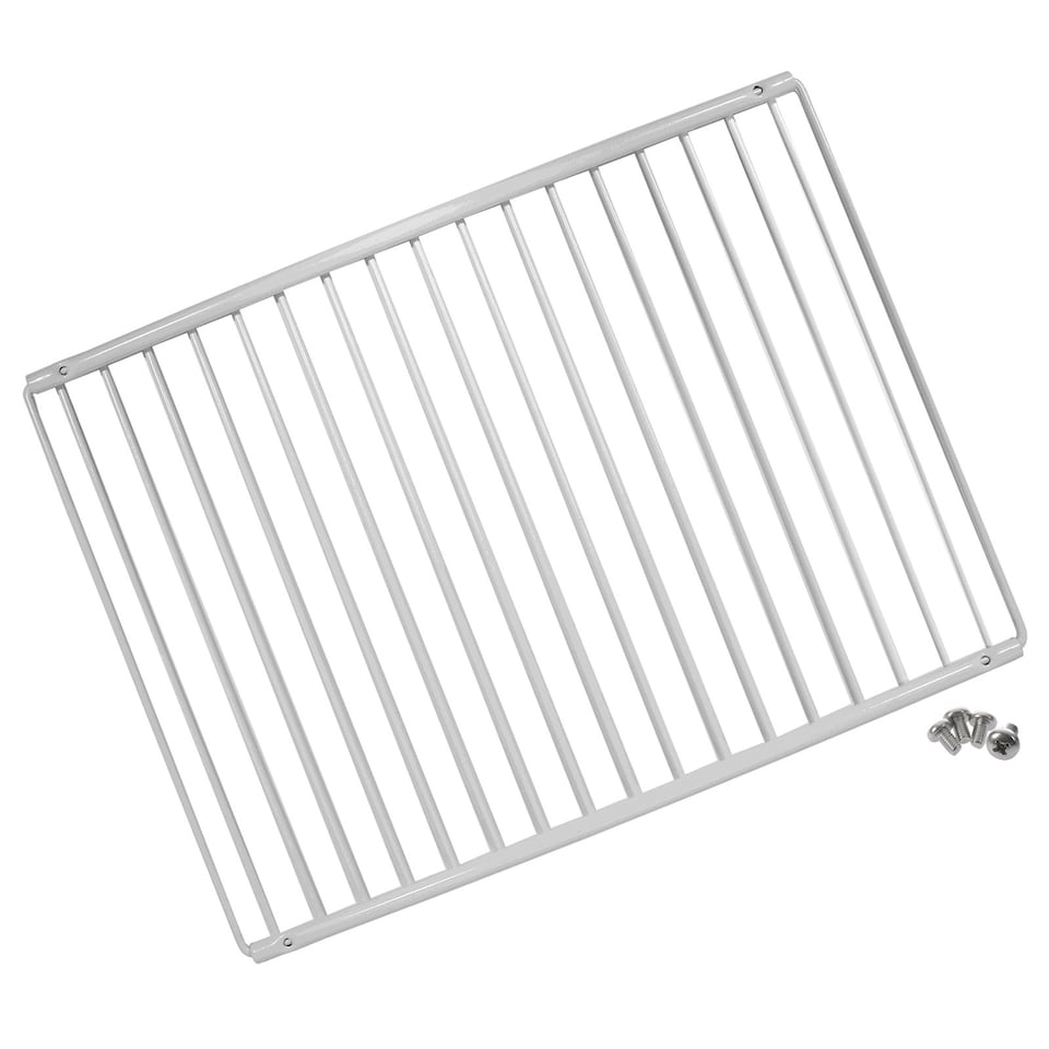 image 1 of SPARES2GO Universal Large Fridge Freezer Shelf Adjustable White Plastic Coated Extendable (Pack of 2 Shelves) White