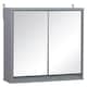 image 1 of HOMCOM Wall Mounted Mirror Cabinet with Storage Shelf Bathroom Cupboard Grey