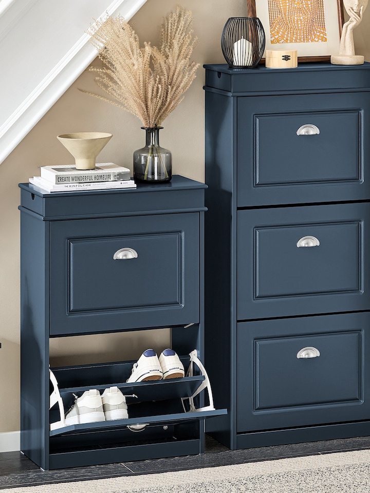 image 1 of SoBuy FSR78-B,Shoe Rack Storage Cabinet with 2 Flip Drawers | Blue | Blue | 1