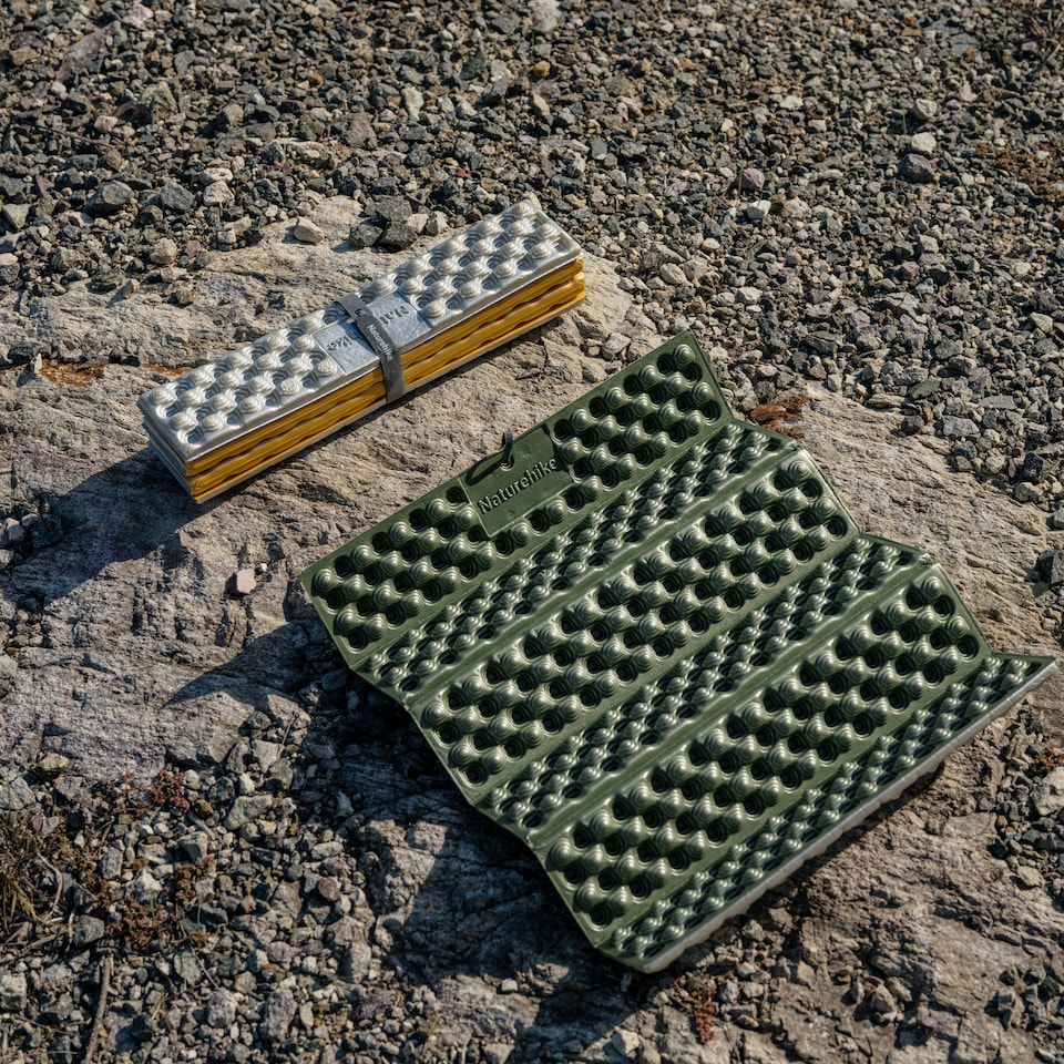 image 1 of Foldable Egg Crate Cushion | Gold | Gold | Not provided