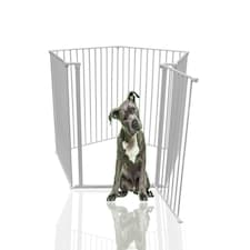 Bettacare Extra Tall Pet Pen, Pentagon, White, 105cm High, 5 Panels, 1x72cm Door Panel and 4x72cm Side Panels, Dog Pen for Pets White