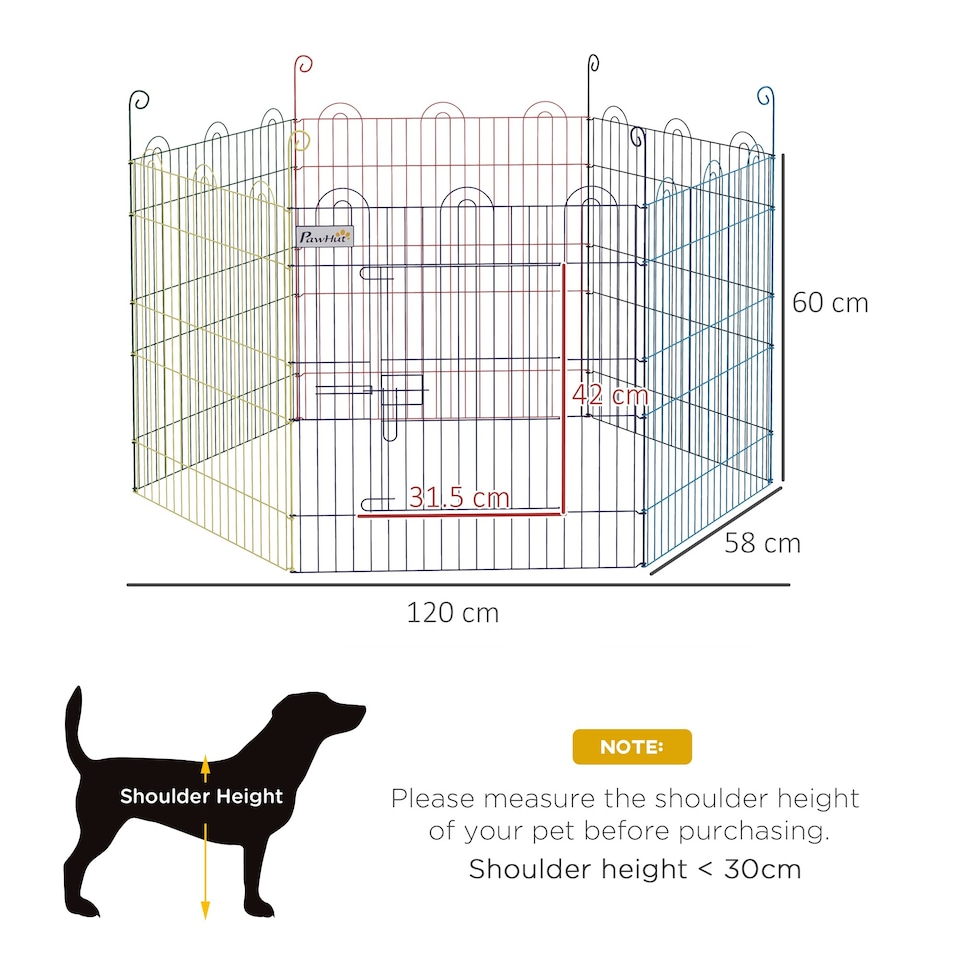 image 1 of PawHut Pet Playpen Dog Puppy Crate Kennel w/ Door