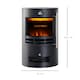 image 3 of HOMCOM Fireplace Electric Heater Stove w/ Thermostat Control Black Freestanding