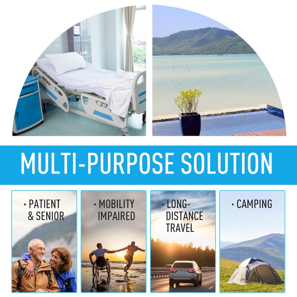 image 1 of Outsunny 20L Camping Toilet Portable Travel WC Caravan Picnic Fishing Restroom