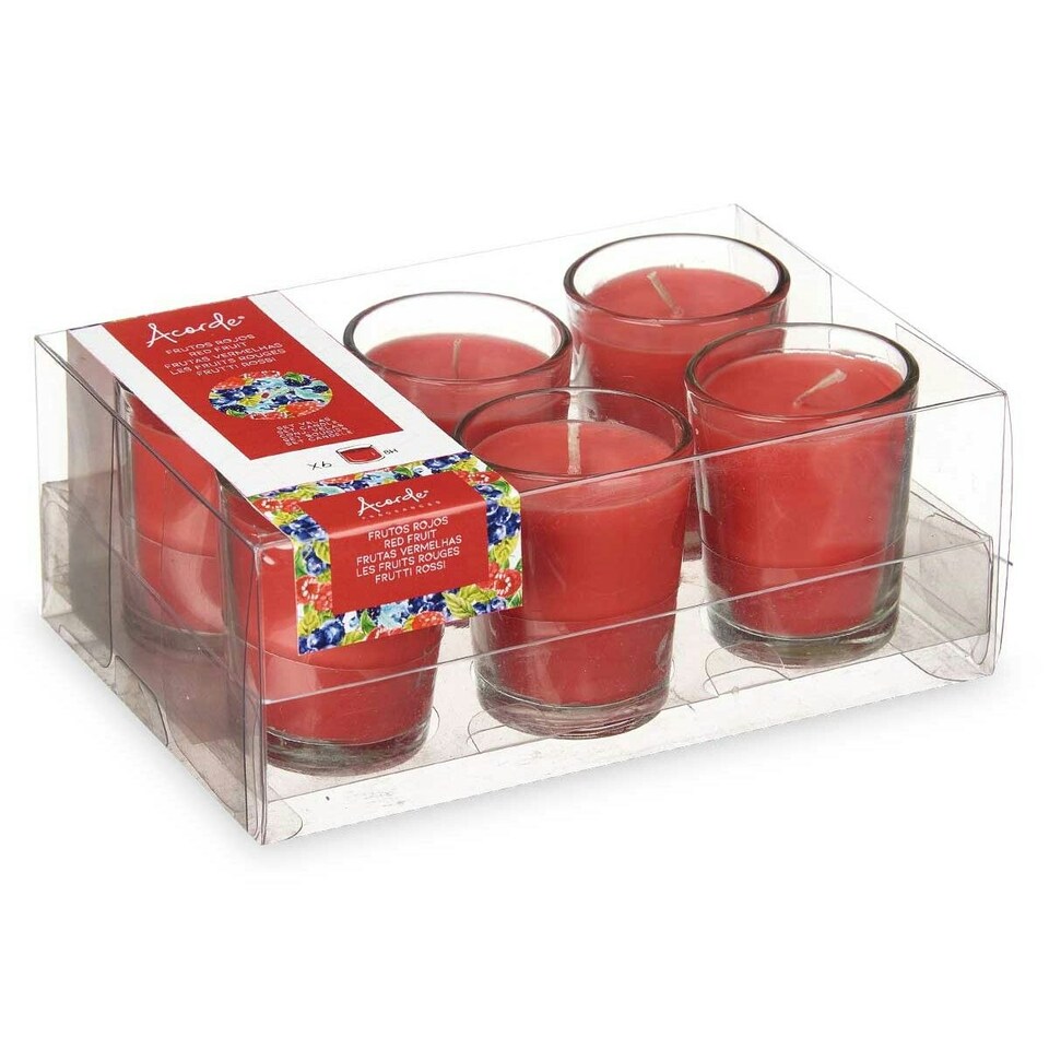 image 1 of Scented Candle Set Acorde 48-A-AR Red fruits Glass (12 Units) N/A