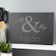 image 1 of Personalised Mr & Mrs Slate Placemat Black