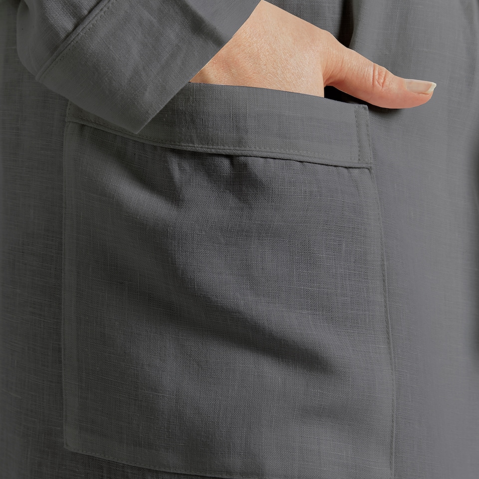 image 1 of Martex Linen Bathrobe Small Charcoal