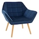 image 1 of HOMCOM Luxe Velvet-Feel Accent Chair w/ Wide Arms Slanted Back Wood Legs Blue