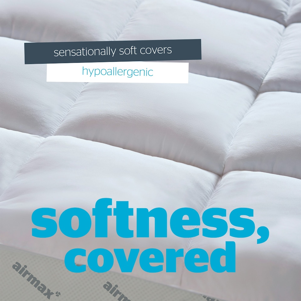 image 1 of Silentnight Airmax Breathable Mattress Topper 1000, 10cm Thick, Anti Allergy, Easy Fit Straps, Easy Care, Single