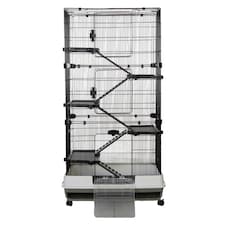 Rat, Chinchilla & Ferret Cage 80cm - Chatsworth 5-Level Grey/White | Little Friends
