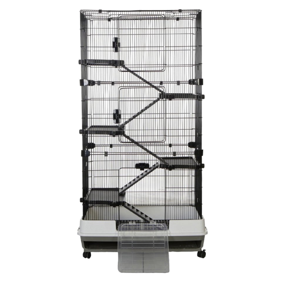 Rat, Chinchilla & Ferret Cage 80cm - Chatsworth 5-Level Grey/White | Little Friends