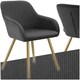 image 1 of Dining Chair Marilyn - corduroy look, upholstered, armchair, continuous backrest - per piece Grey | Anthracite/Gold