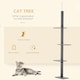 image 3 of PawHut 260cm Cat Tree Floor To Ceiling Adjustable Height