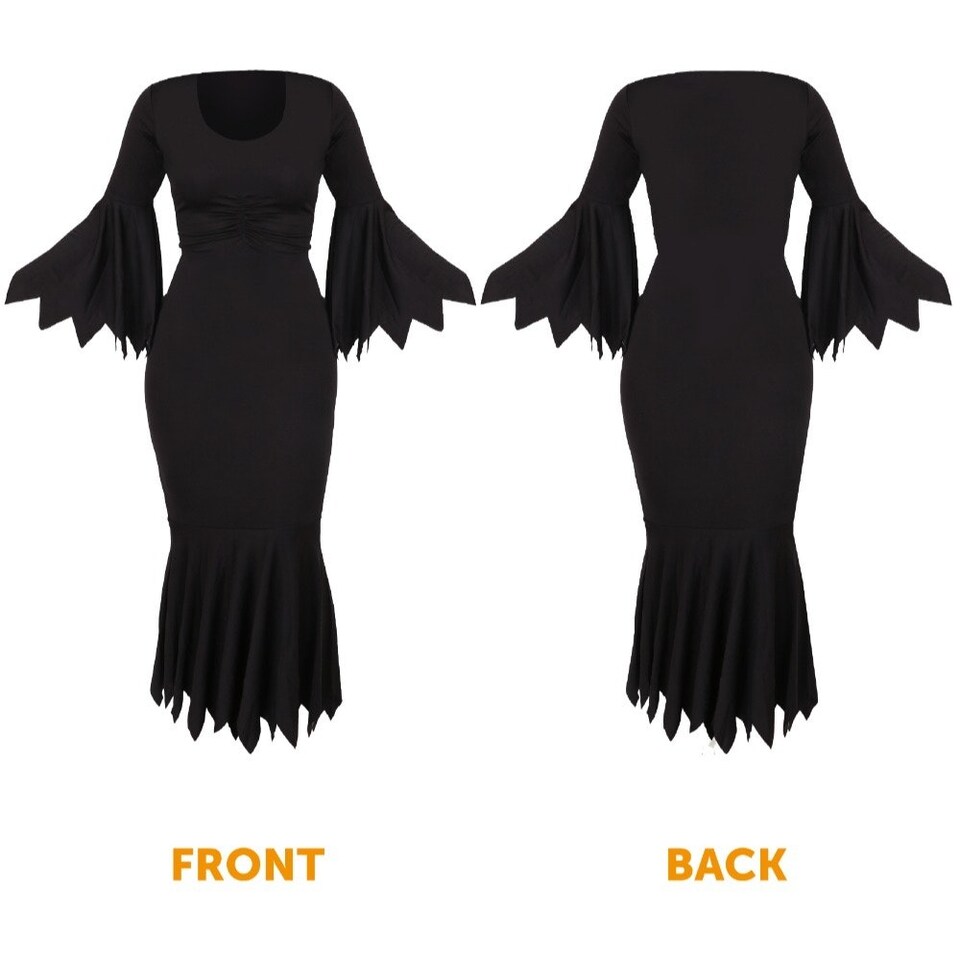 image 1 of Evil Dog Lady Costume - Gloves, Boa & Cig Holder Black | XL