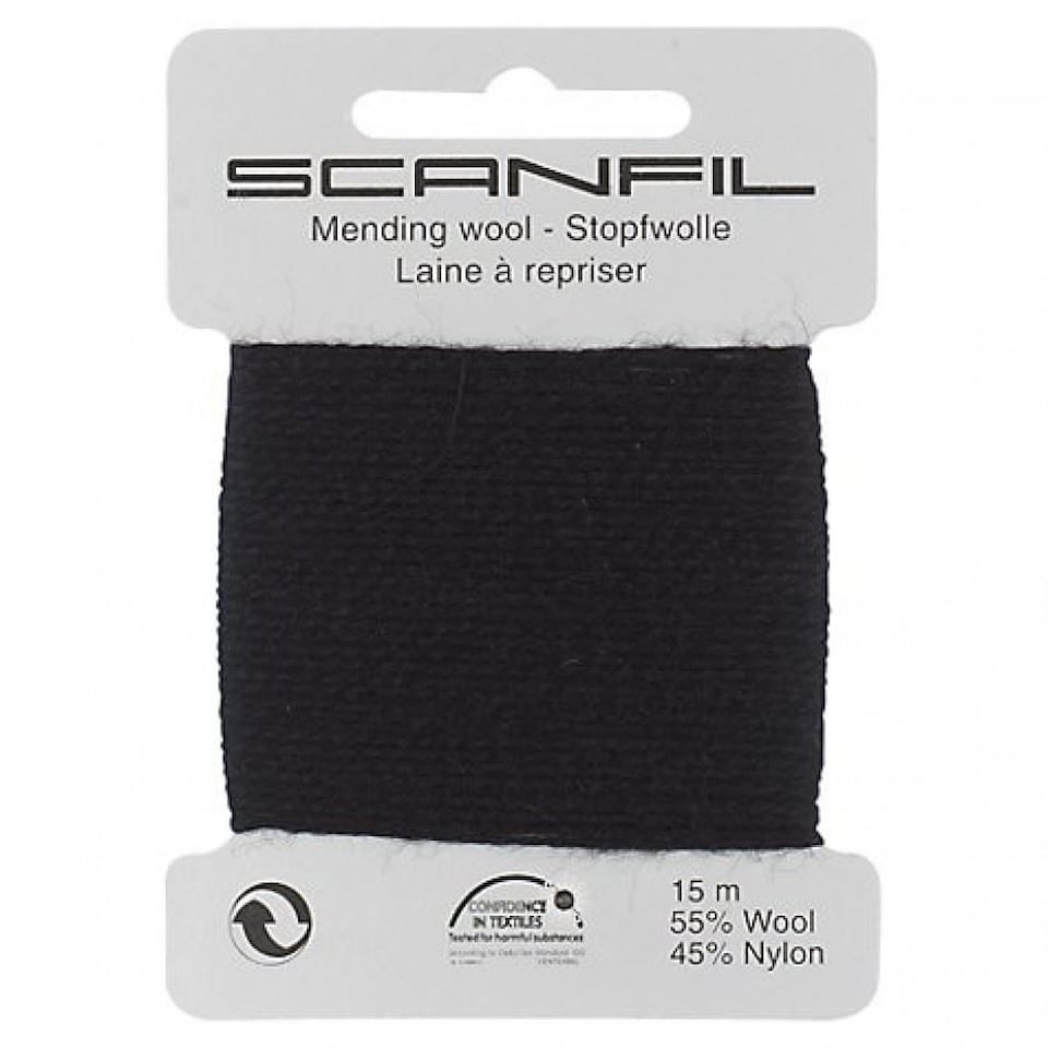 Scanfil Dark Green Mending Darning Wool (Value Pack) For Dressmaking - 15m Spool - per pack of 10