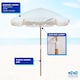 image 2 of Harbour Housewares Wooden Garden Parasol with Tassel Fringe - 1.4M - Beige Stripe | Cream | Beige Stripe