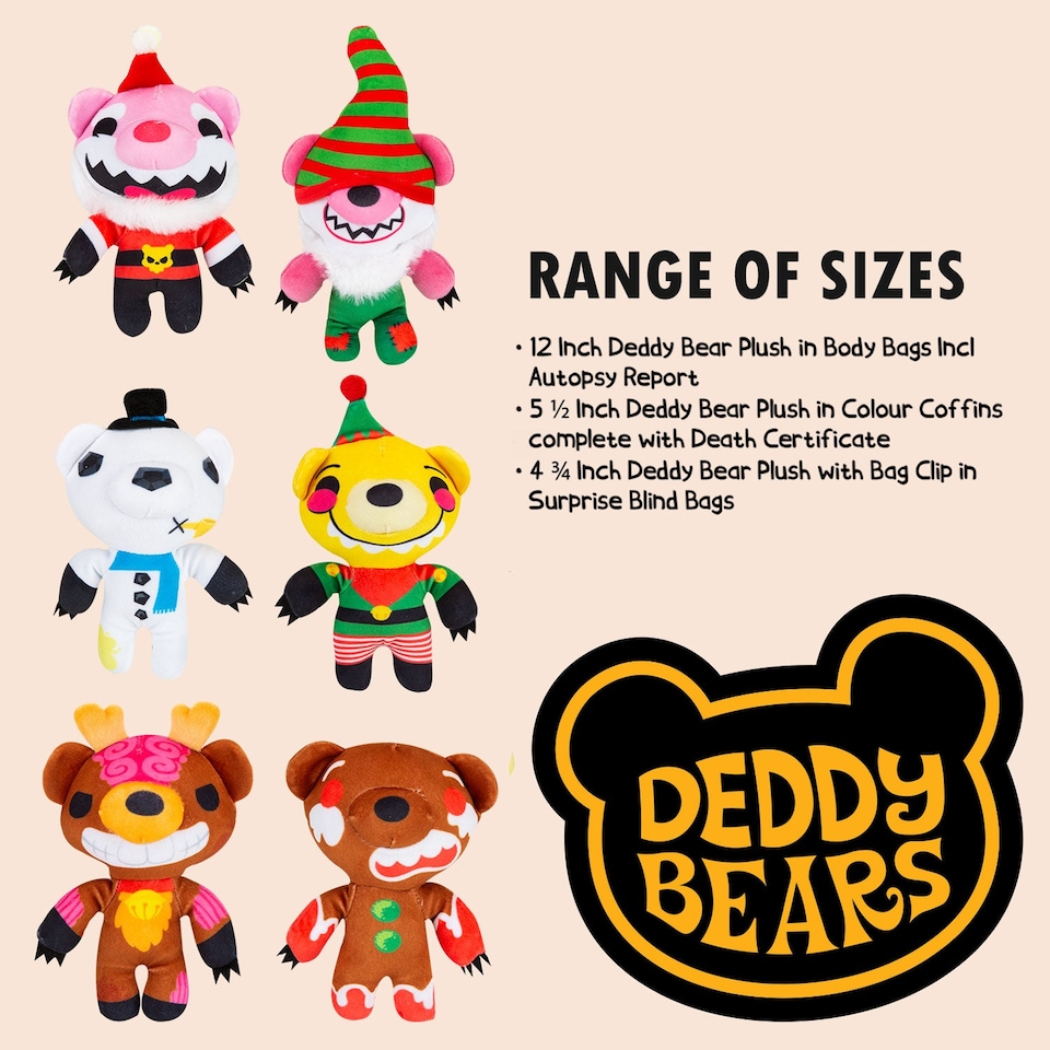 image 1 of PMS Deddy Bears Xmas Mystery Bag Soft Toy Clip 15cm x 8cm