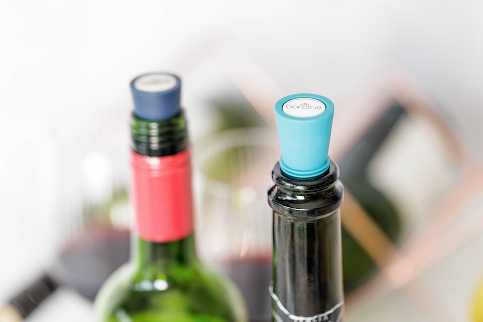 image 1 of BarCraft Stainless Steel Airtight Bottle Stopper Set of 2