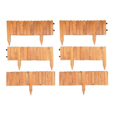 Wooden Log Roll Style Garden Lawn Edging (70cm x 20cm) - 6 Panels