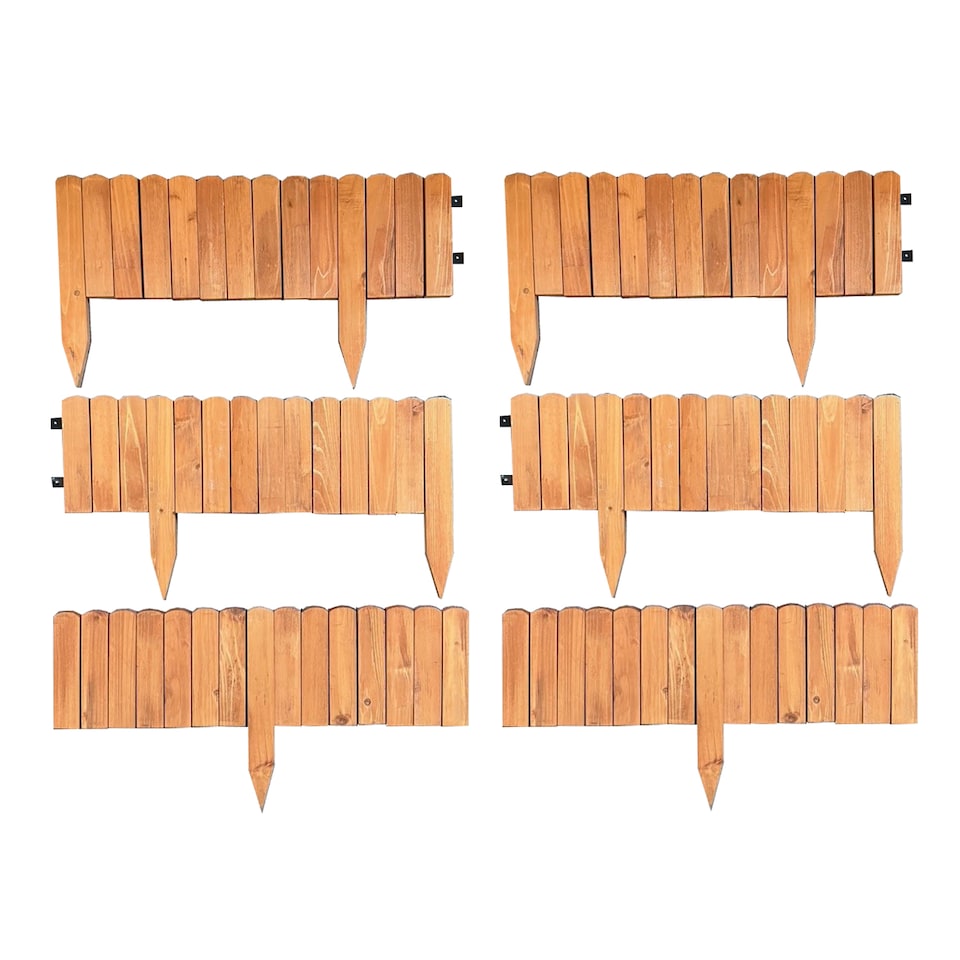 image 1 of Wooden Log Roll Style Garden Lawn Edging (70cm x 20cm) - 6 Panels
