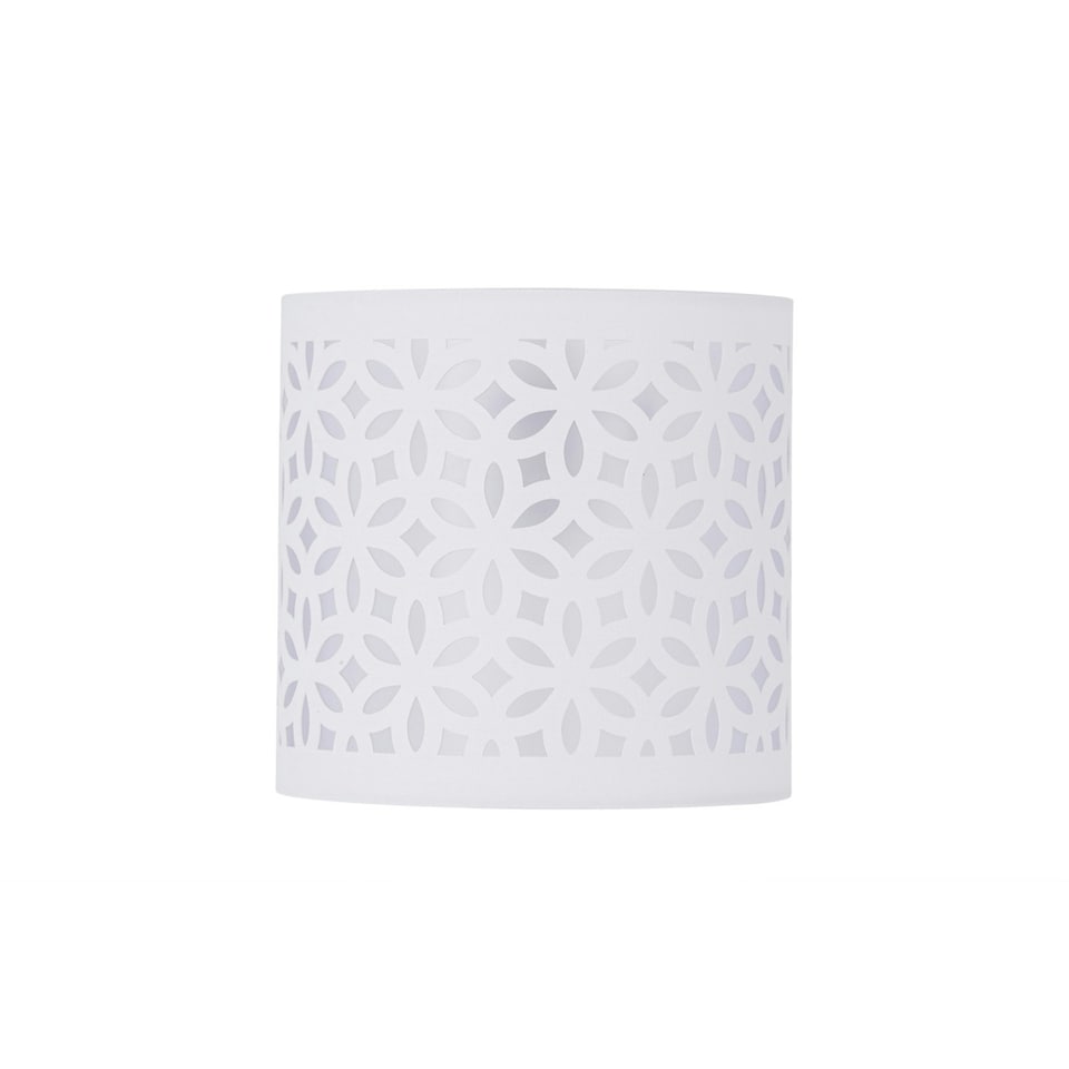 image 1 of First Choice Lighting Set of 2 White Laser Cut 15.5cm Table Lamp Shades White