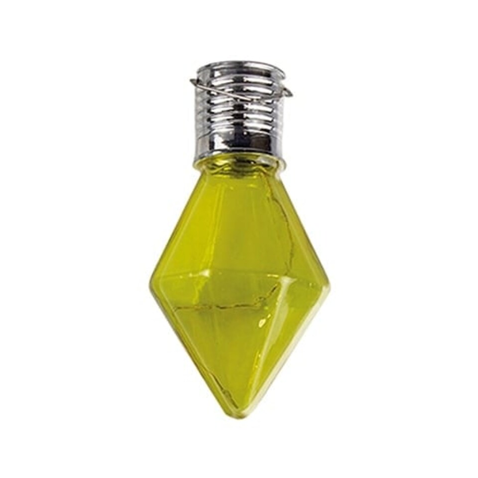 Yellow Solar Powered Crystal Shaped Hanging Bulb Light