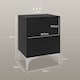 image 7 of HOMCOM Bedside Tables Set of 2 with 2 Drawers for Bedroom, Living Room, Black