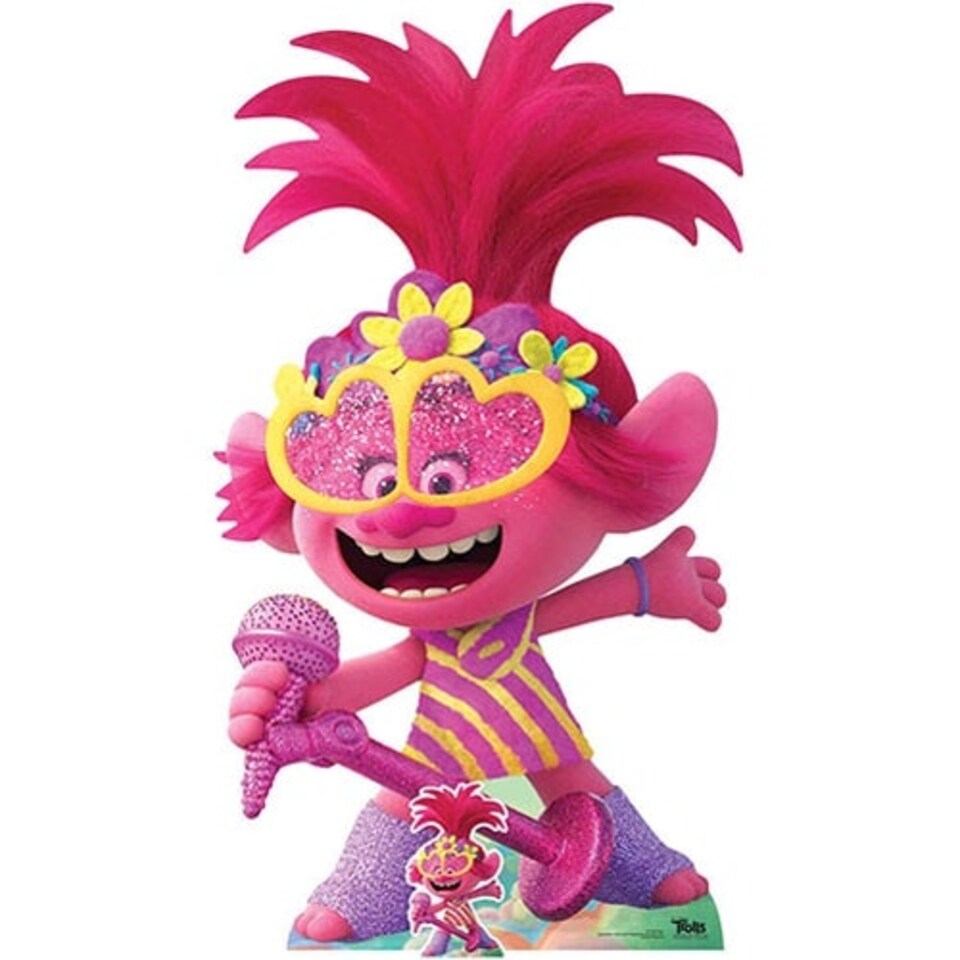 Poppy Microphone Singing Trolls World Tour Lifesize Cardboard Cutout 157cm