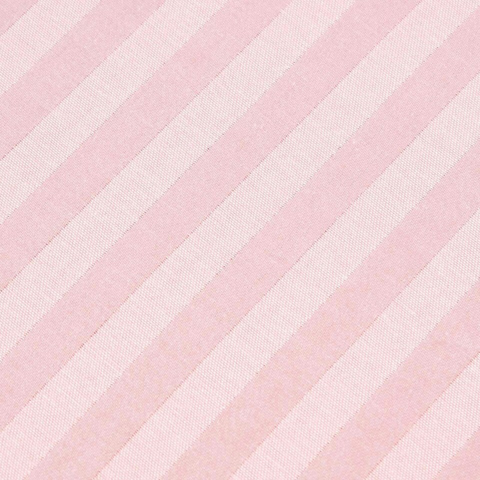 image 1 of Homescapes Pink Cotton Stripe Fitted Cot Sheets 330 Thread Count, 2 Pack | Pink | One Size