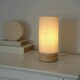 image 1 of ValueLights Elsa Natural Bamboo Fabric Wooden Table Lamp with LED Bulb